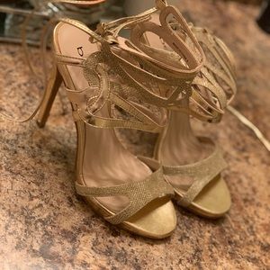 Bebe gold strappy heels size 8